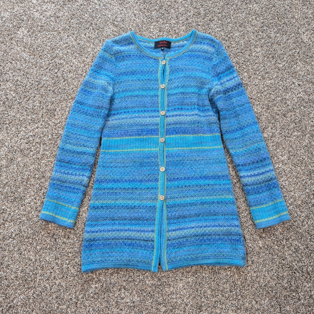 Vintage 100% Alpaca Wool Knit Cardigan Sweater Size Medium